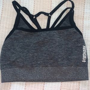 Double layer sports bra. Charcoal/ Heathered grey